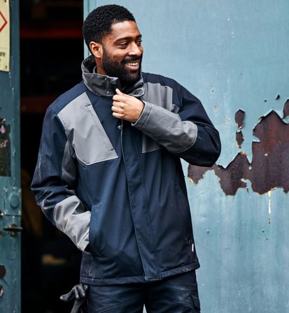 Fristads Herr Softshell vinterjacka stretch 4931 GSW, Mörk marinblå/Grå