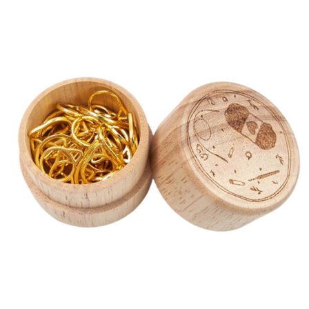 Virknålsmarkörer Guld med Förvaringslåda i Trä Tag Scarf Vävverktyg