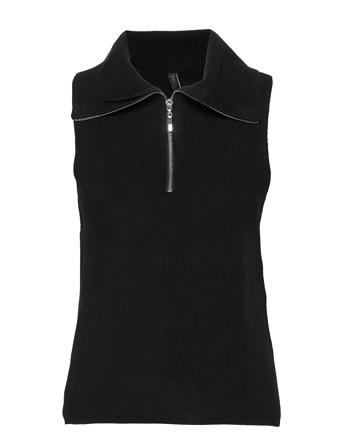 Yasdalma Zip Knit Vest S Black YAS
