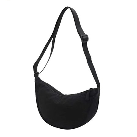 Avslappet nylon hobo crossbody-veske for kvinner skulderveske dame halvmåne brystvesker tote dame reiseveske shopper veske dame lommebøker svart Black
