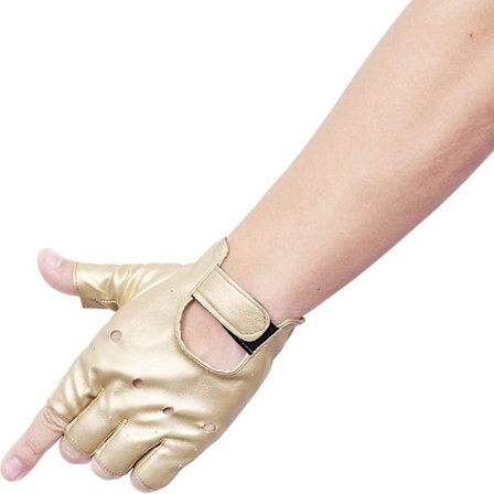 Hannar PU-Läderhandskar Steampunk Gothic Halvfinger Haken-och-Slinga Vantar