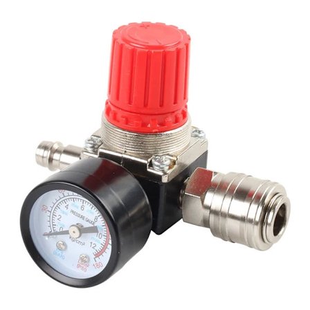 1 kpl Paineilman paineenalennin, 1/4 paineenalennin, 4-reikäinen paineensäädin mittarilla, kompressori【PL】