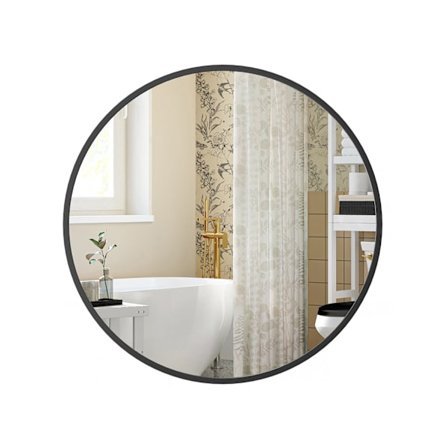 Rootz rund spegel - Sminkspegel - Sminkspegel - Aluminiumlegering - Glas - MDF - Lättvikts - Hållbar - Bärbar - 40,7 cm x 3,6 cm x 40,7 cm