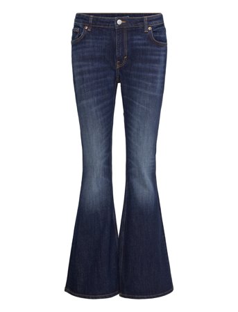 Weekday Flame Low Rise Slim Flared Leg Jeans - Navy - 29 x 32