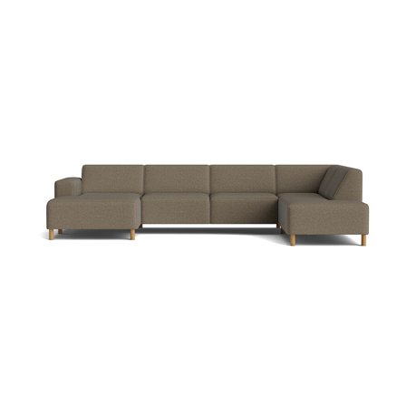 Seam U-sofa, venstrevendt - Aurora Brun - 344x206x78 - Sofa, u-sofa