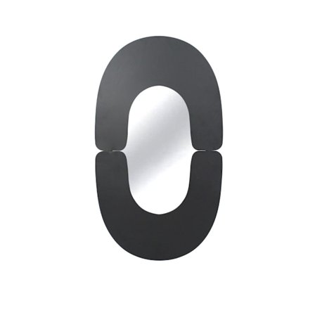 Buet sort mat spejl, 45,5x80 cm