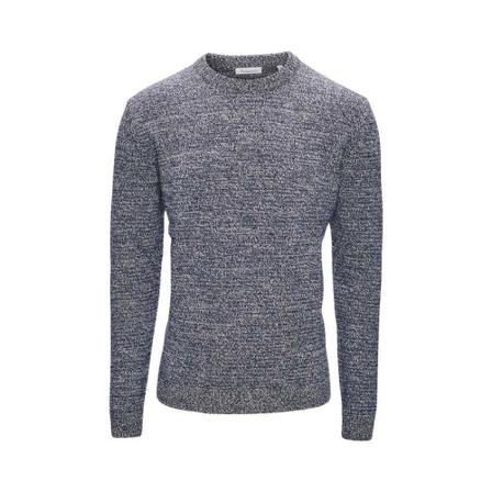 Knowledge Cotton Apparel Vallley sweater in lambswool Gots certified Grå, Herre