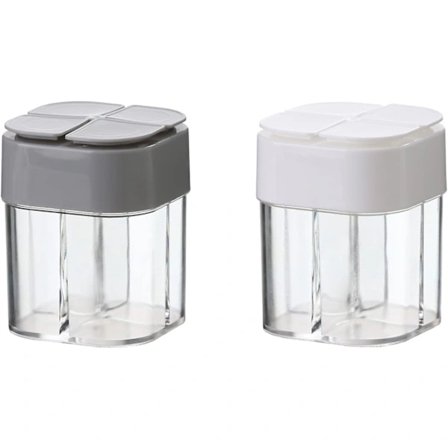 Kök Kryddburk Läpinäkyvä Maustekulho 4 in 1 Maustepurkki Maustesiivilä Maustepullo Kök Kryddburk Maustepurkit Pippurille, Mausteille, 2 kpl