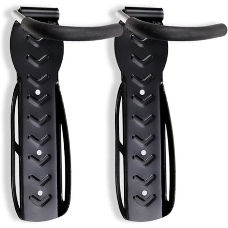 Sett med 2 Svarte Sykkelstativ - Sykkelstativ, Veggfester - For 2 Sykler