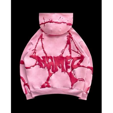 Gothic Grå Y2k hettegenser Rosa hettegenser Menn Jente Hip Hop Oversized sweatshirt Harajuku Punk Streetwear Løs Uformell Y2k dress Sudadera Pink Tops