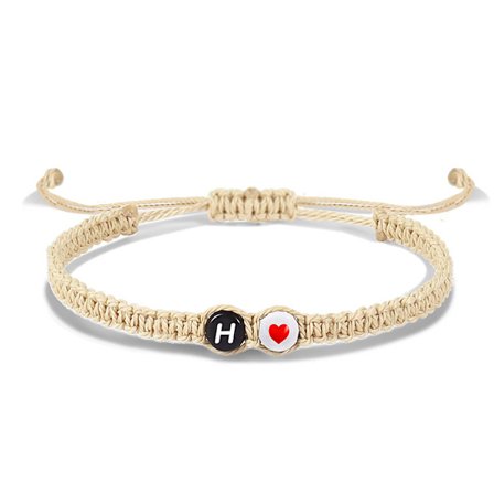 Wekity Initial Armband Dam Tjejer Tonåringar Flätad Rep Flätad Examen Mors Dag Present Till Mamma Flickvän Fru Justerbar 26 Bokstäver