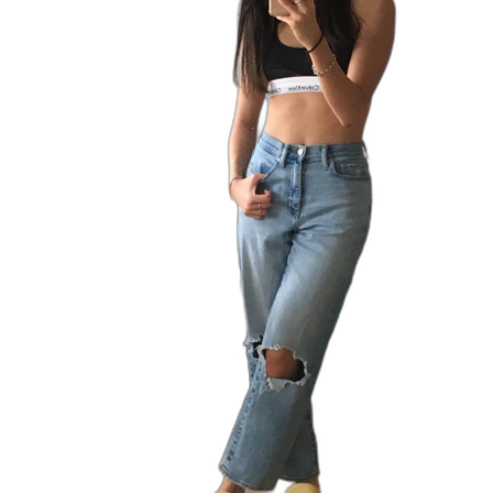 Mid Rise Ripped Jeans