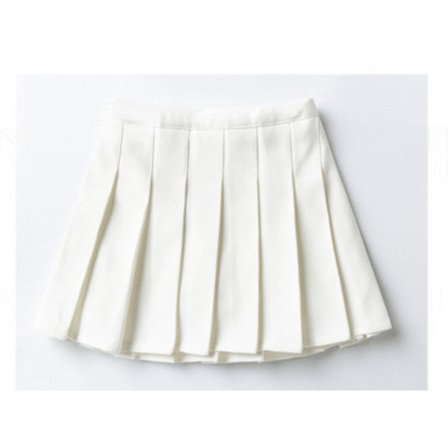 Bedetter Piger Højtaljet Plisseret Lynlås Tennis Style Skater Mini Nederdel