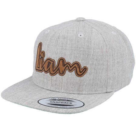 Kinder Kiddo Cap - Grau snapback Cap - Kinder Liam Engraved Patch Heather Grey Snapback @ Hatstore