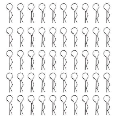 50 stk R-klips R-formede pinner RC-deler Tilbehør Passer til 1/10 HSP RC Bilmodell Sølv