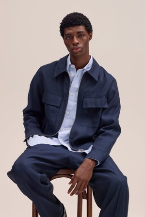 NN.07 Alban Hybrid Herren Blau Leinenmix