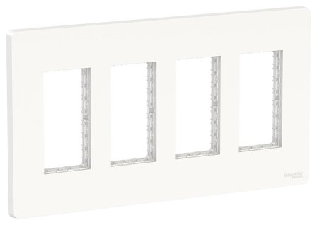 Schneider Electric NU024418 Täckram vertikal, vit 4 rader, Installationsmaterial