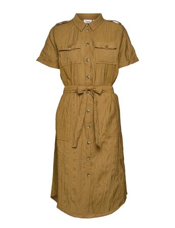 T6272, Woven Dress S/S Brown Saint Tropez