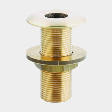Threaded through-hull fitting Maestrini Through Hull Outlet, brass, domed, 1/4" G (BSP)