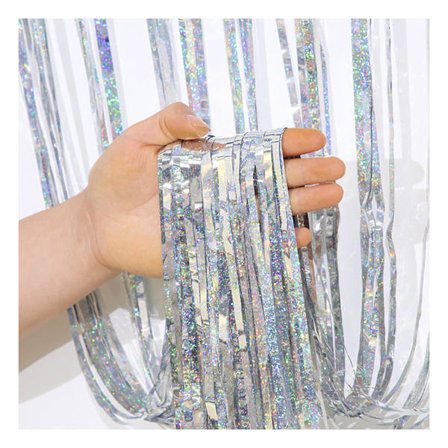 Mode lysande fransar folie Gardiner glitter Bakgrund Gardiner Dekor för bröllop jul