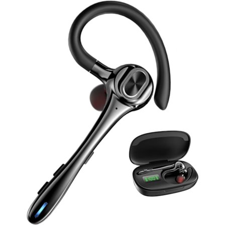 Bluetooth-headset med brusreducerande mikrofon, öronproppar, LED-display, laddningsfodral, iOS, Android, Samsung-mobiler, lastbilschaufförer, företag