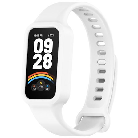 Xiaomi Smart Band 9 Active / Redmi Band 3 Klockarmband Mjukt silikonarmband med klockfodral - Vit