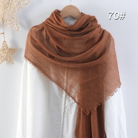 Crinkle Scarf Vanlig Hijab BRUN