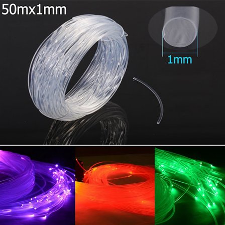 50m x 0,75 mm/1,0 mm Fiberoptisk Kabel Glödande LED-Ljus 50MX1MM