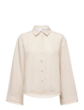 Slflena Ls Shirt W Cream Selected Femme