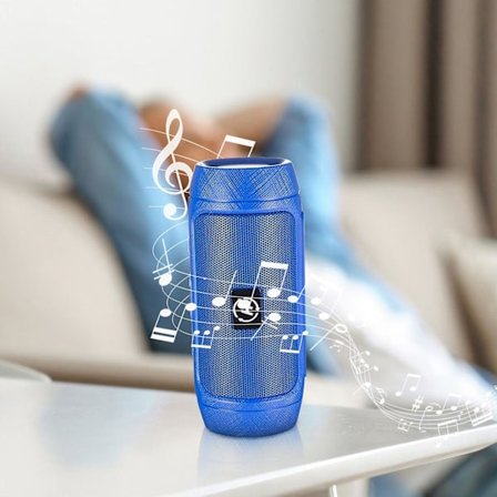 Trådlös handhållen Bluetooth-högtalare, bärbar subwoofer, mini-ljudsystem (fri storlek, blå)