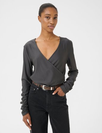 Gestuz Rifagz Wrap Top - Grey - M