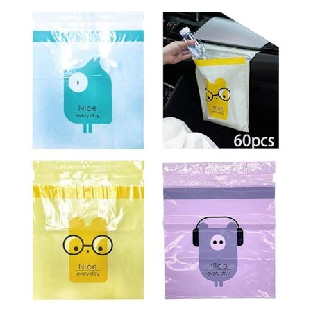 60 kpl Auton Roskapussia, Kertakäyttöiset Automaattiset Roskapussit, L