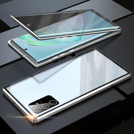 Anti-peep magnetiskt skal för Samsung Galaxy S22 Ultra, dubbelsidigt härdat glasskydd