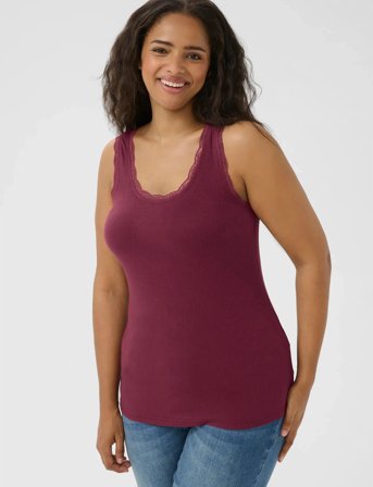 Kaffe Curve Kcomia Top - Burgundy - L