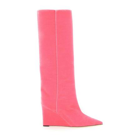 Jimmy Choo, Velvet blake kb 85 boots Różowy, Kobieta, Rozmiar: 38 EU
