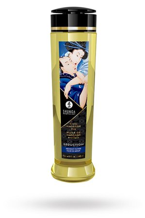 Shunga: Erotisk Massageolie - Seduction Midnight Flower 240 ml - Vuxen.dk: Erotiske massageolier