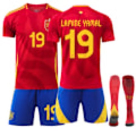 Lamine Yamal 19 Spanien EM-fodboldtrøje til hjemmebane, nyeste trøje til voksne og børn til den nye sæson 8