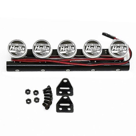 RC-bil Tak 5 Ljus Sökstrålkastare Runda Ljusa LED-lampor För 1/10 RC Crawler Trx4 Axial Scx10 Off-r