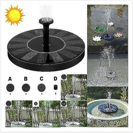 1,4W soldriven flytande pump Vattenfontän Hemträdgård Dcor -