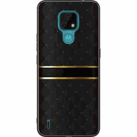 Motorola Moto E7 Svart Skal Golden Stripes