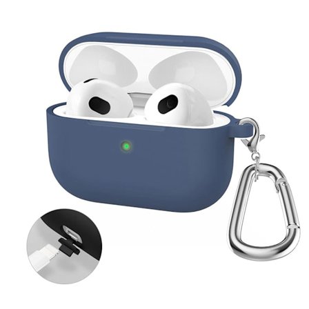 HAT-PRINCE AirPods Pro 2 silikonfodral med karbinhake - Mörkblå