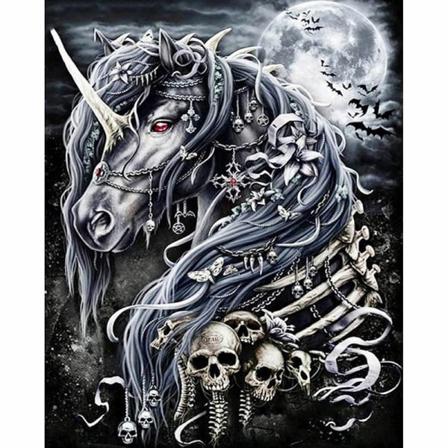 Full 5d Diy Diamond Painting Cross Stitching Night Skull Rhinest Som På Bilden 1 35x45cm