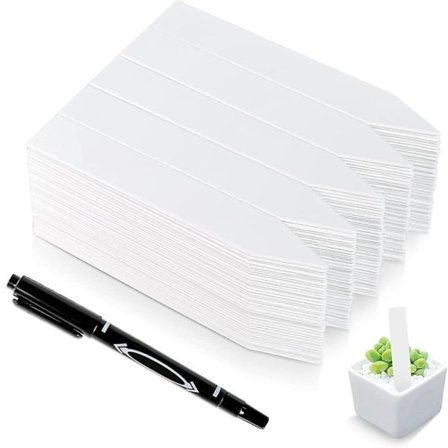 Plast plantetiketter, 200 stk, hvite, planteidentifikatorer, plantetiketter, hageetiketter, hagemarkører