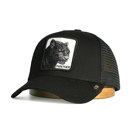 Black Panther Mesh Keps Baseball Keps - Svart och vitt läder