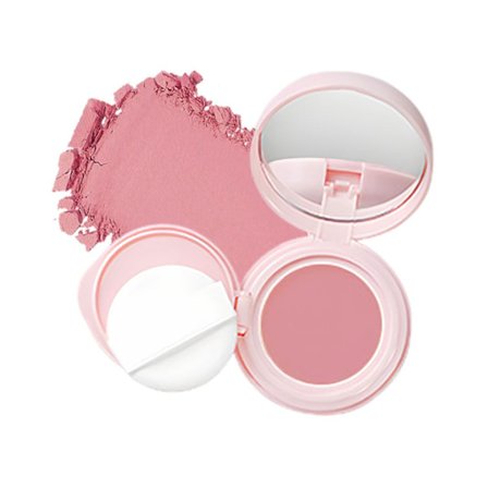 Bagt Blush, Mat Pudder Blush med Spejl og Puf, Transfer-Resistent Naturlig Finish til Touchups på Farten og Rejser
