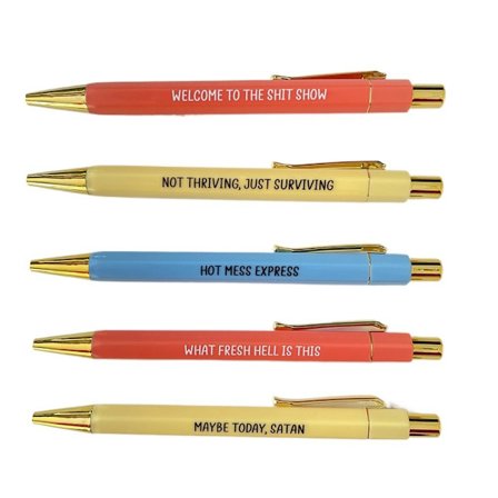 5st Kulspetspennor Färgglada Girl Power Pennor AA