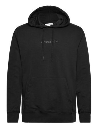 Lindbergh Logo Chest Print Hoodie Sweat - Black - M