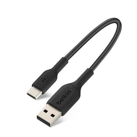 USB-kabel till USB-C - BELKIN - Ultra-kompakt - 15cm - Svart - Motståndskraftig mot veck