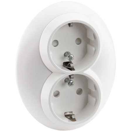 Schneider Electric Renova WDE006885 Vägguttag infällt, jordat, 2-vägs, vit, Strömbrytare & vägguttag