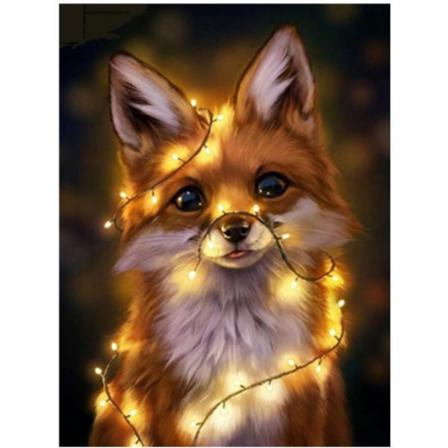Full 5d Diy Diamond Painting Cross Stitch Fox Broderi Mosaic Rhi Som På Bilden 1 60x80cm
